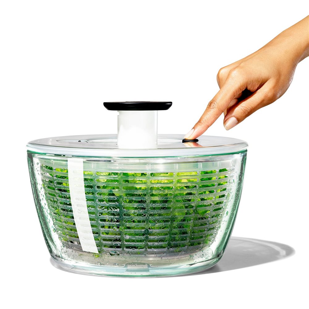 Essoreuse à salade Oxo à poussoir transparente GM Ø 26 cm - La Carpe