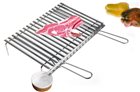 Griglia inox per barbecue con recuperatore di grassi 50x35 cm