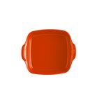 Teglia quadrata in ceramica 23,5 cm smaltata arancione