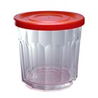 6 pots à confiture 450 ml avec couvercle plastique rouge Comptoir de la Conserve