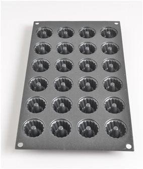 Stampo silicone nero e particelle metalliche per 24 mini koughlofs
