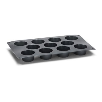 Stampo silicone nero e particelle metalliche 11 mini muffins