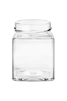 Vaso vetro quadrato 314 ml da capsula 66 mm con bordo alto (24 pz.)