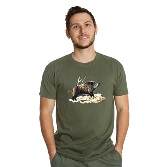 T-shirt kaki Bartavel Nature caccia cinghiale 3XL
