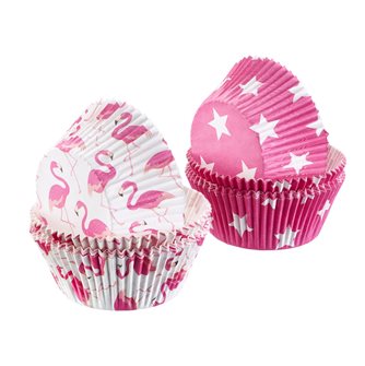 Pirottini di carta bianchi e rosa per muffin e cupcake