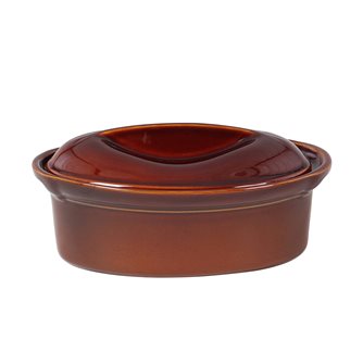 Terrina ovale in ceramica 27 cm 1,6 litri marrone cannella Emile Henry.